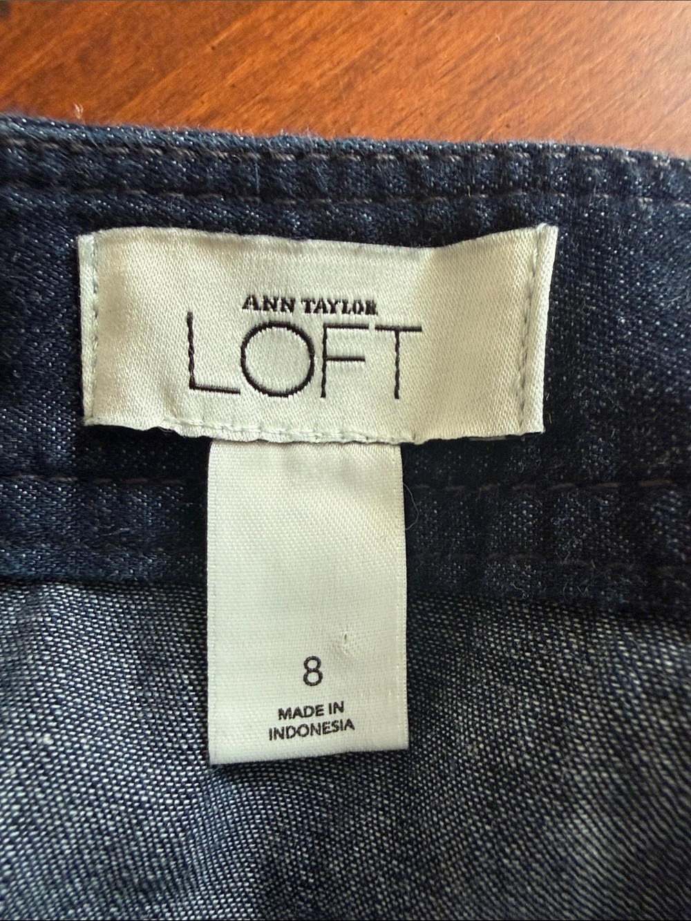 Ann Taylor Loft Blue Denim Tiered Jean Skirt Sz 8 - Picture 6 of 7
